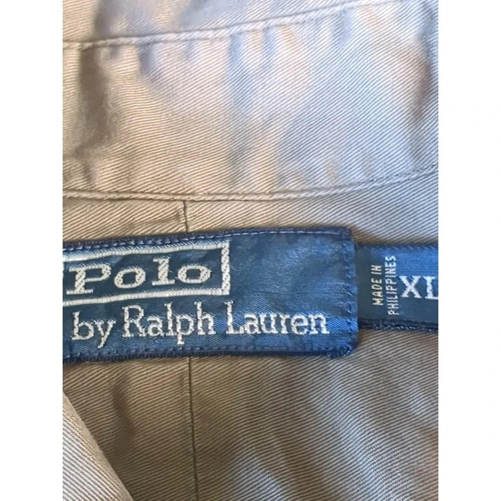 NWT VTG Polo Ralph Lauren Classic Military Green Long Sleeve Button Down Sz XL
